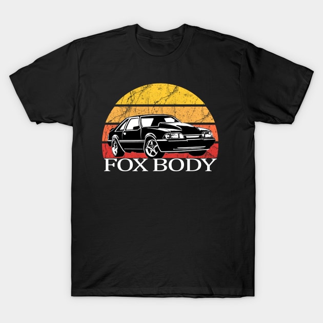 Mustang Foxbody American Fox body stang Muscle classic Car 5.0L T-Shirt by JayD World